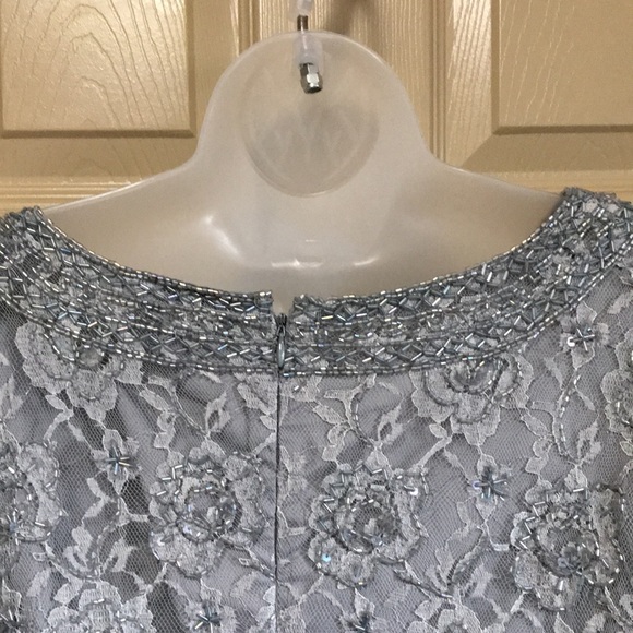 Gray Lace & Bead Blouse by Candlelight& Champagne - Picture 6 of 8